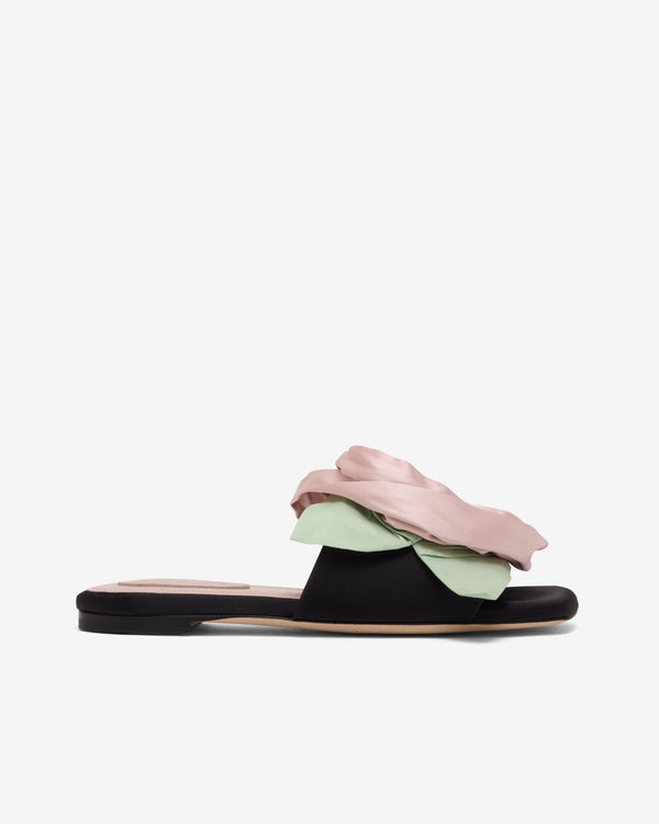 Simone Rocha - Women's Pressed Rosette Slide - (Black/Floral)