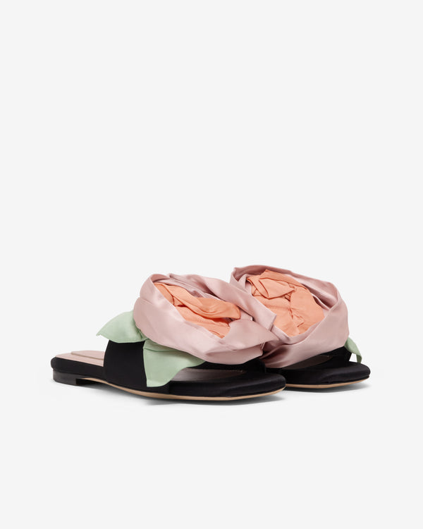 Simone Rocha - Women's Pressed Rosette Slide - (Black/Floral)
