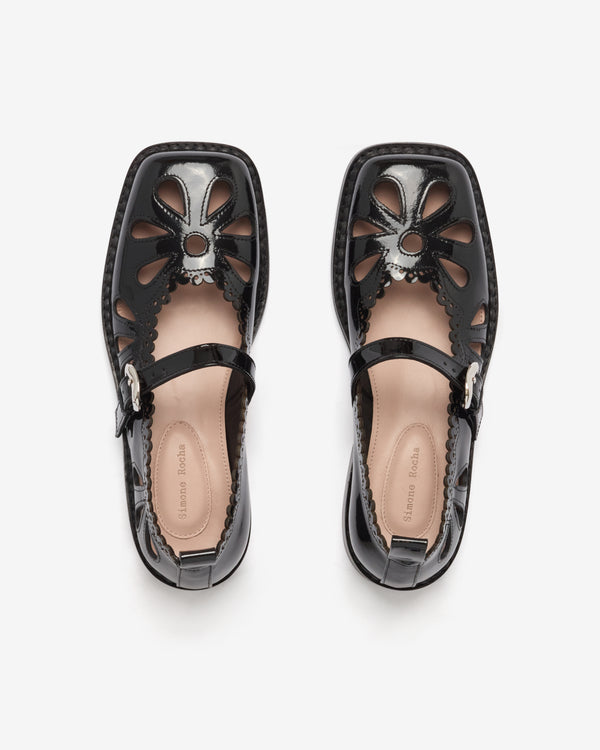 Simone Rocha - Women's Daisy Cutout Mary Jane Brogue - (Black)