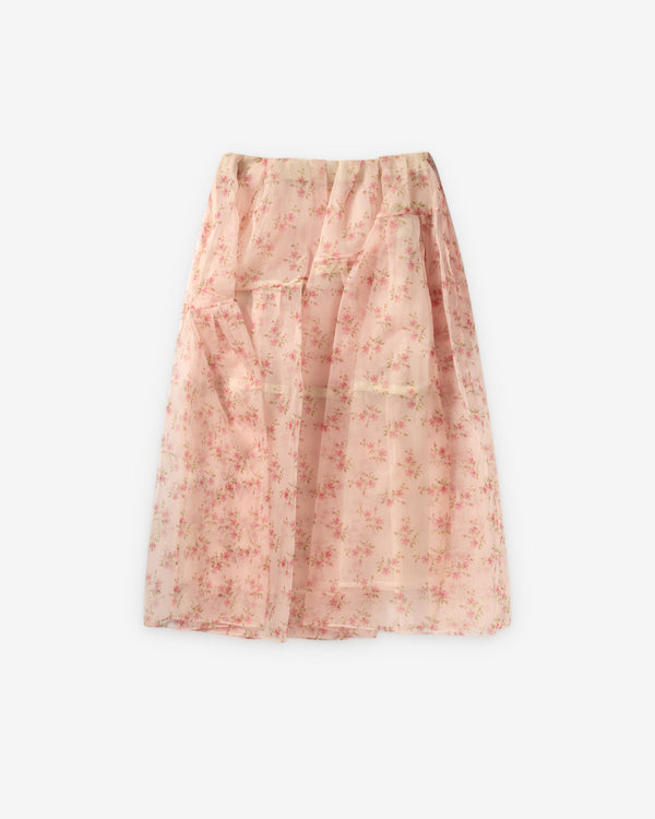 Simone Rocha  - Women's Sheer Overlay Long Flounce Skirt - (Nude)