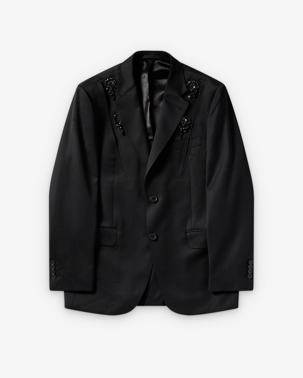 Simone Rocha  - Men's Embellished  Structured Slash Jacket - (Black/Jet)