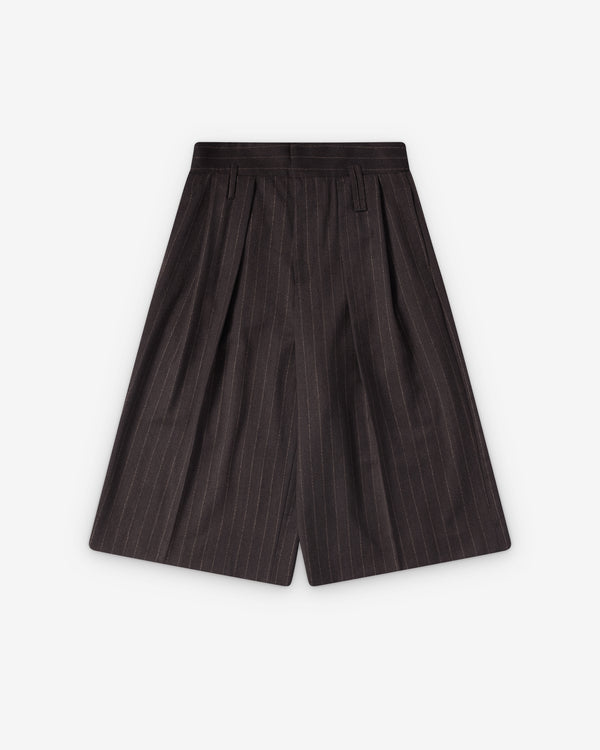 Simone Rocha  - Men's Peeling Waist Wide Leg Shorts - (Chocolate)