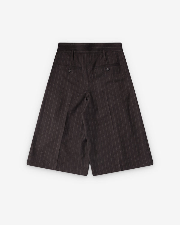 Simone Rocha  - Men's Peeling Waist Wide Leg Shorts - (Chocolate)