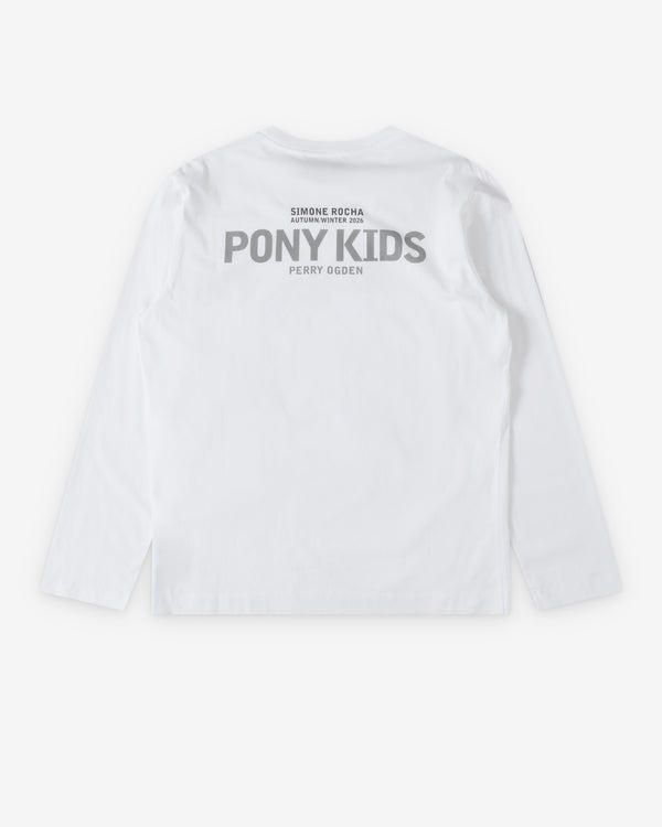 Simone Rocha  - Men's Pony Kid Print Long Sleeve T-Shirt - (White)