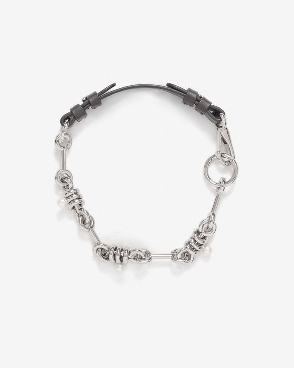Simone Rocha  - Bridle Stacked Link Pearl Chain Wallet Chain - (Palladium/Pearl/Chocolate)