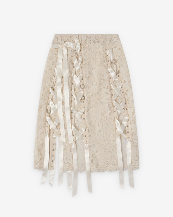 Simone Rocha  - Women's Unraveling Ribbon Ring Skirt - (Ecru)
