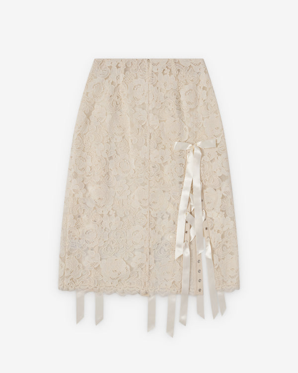 Simone Rocha  - Women's Unraveling Ribbon Ring Skirt - (Ecru)