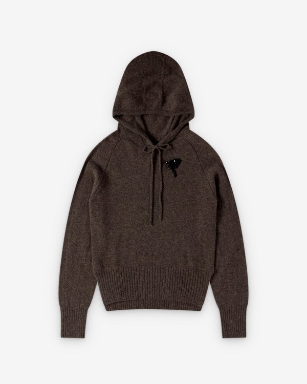 Simone Rocha  - Women's Relaxed Cashmere Hoodie - (Peat/Jet)
