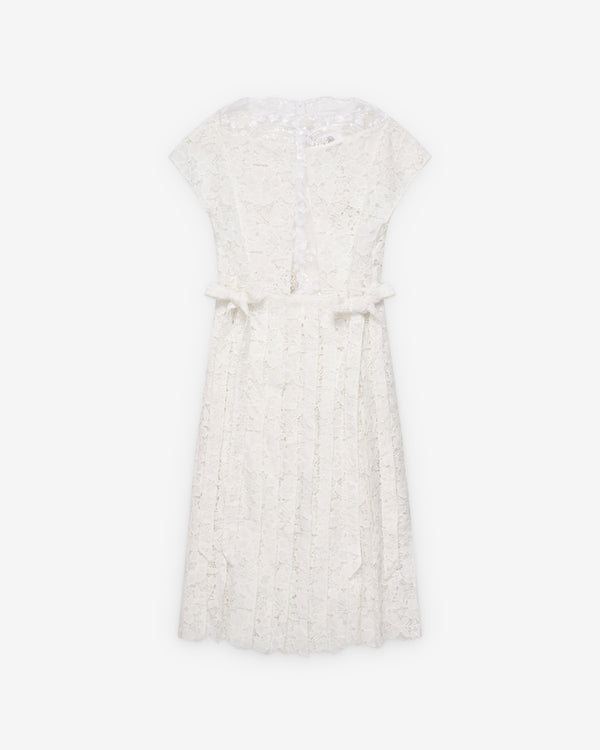 Simone Rocha  - Women's Pleated Sheer Panel Flare Dress - (Ivory)