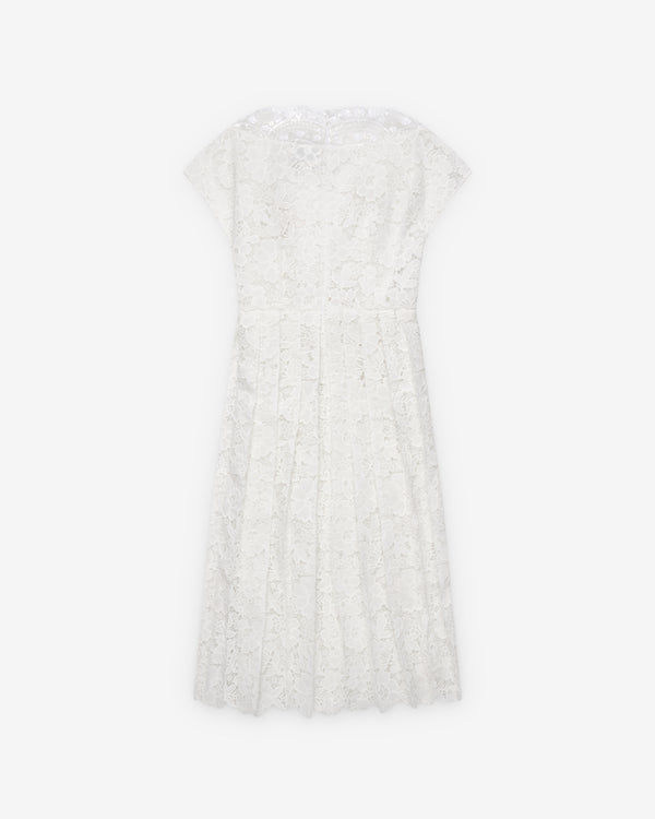 Simone Rocha  - Women's Pleated Sheer Panel Flare Dress - (Ivory)