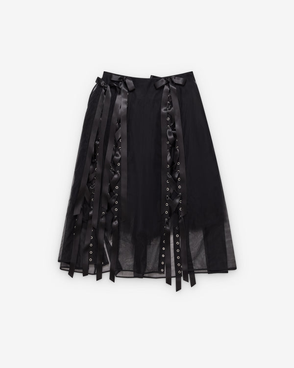 Simone Rocha  - Women's Unraveling Ribbon Sculpt Skirt - (Black)