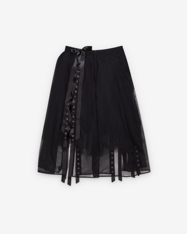Simone Rocha  - Women's Unraveling Ribbon Sculpt Skirt - (Black)