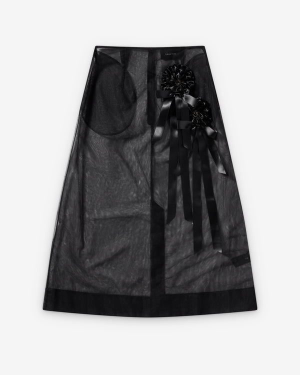 Simone Rocha  - Women's Ribbon Rosette Ripple Skirt - (Black)