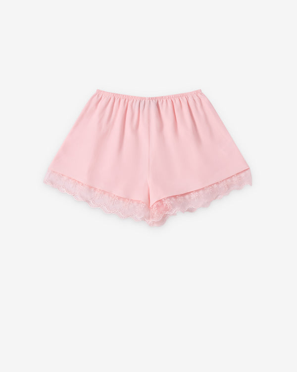 Simone Rocha  - Women's Lace Trim Negligee Shorts - (Soft Pink)