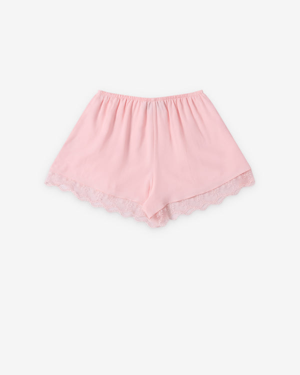 Simone Rocha  - Women's Lace Trim Negligee Shorts - (Soft Pink)