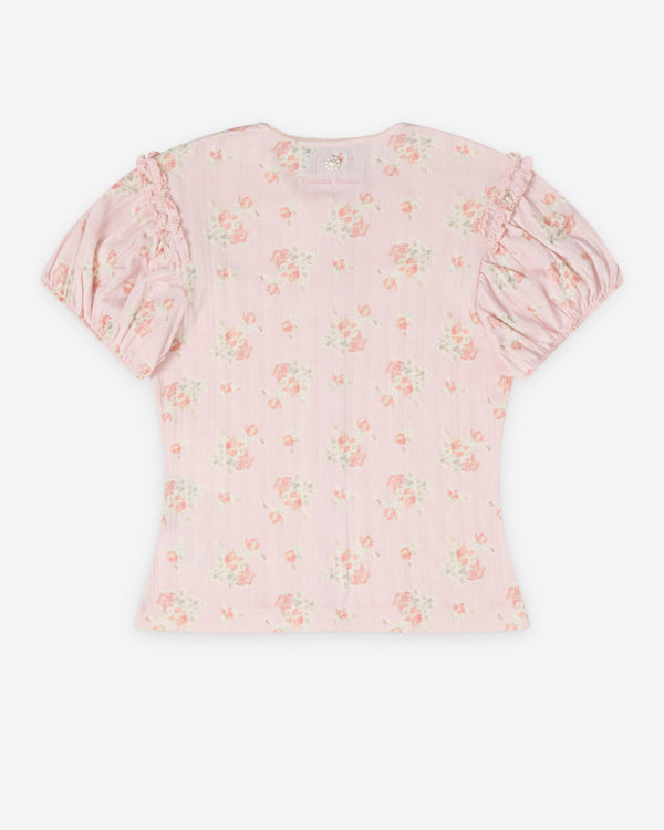 Simone Rocha  - Women's Pointelle Puff Sleeve Cardigan - (Pale Pink)