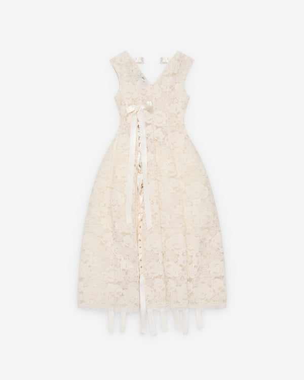 Simone Rocha  - Women's Unraveling Ribbon Portrait Dress - (Cream)