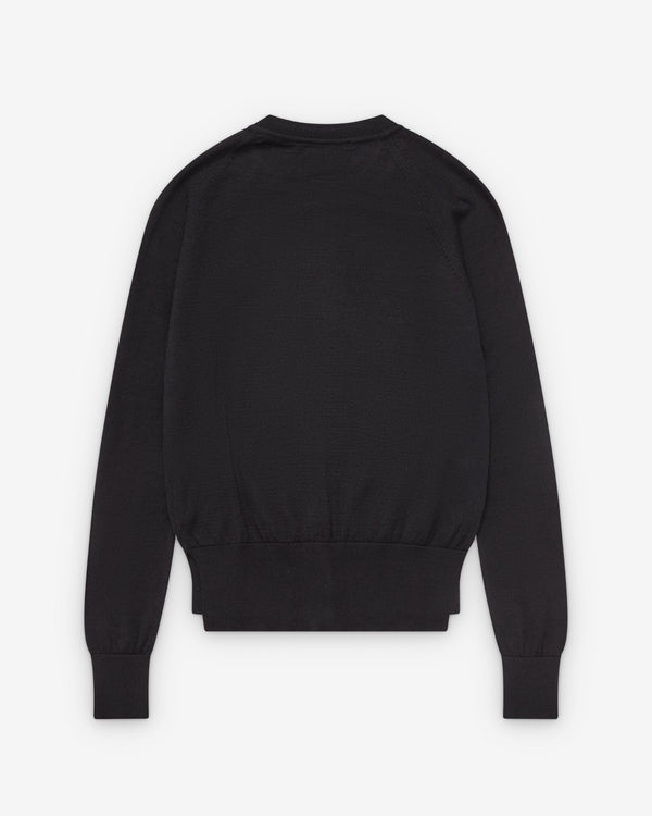 Simone Rocha  - Women's Embellished Classic Merino Silk Cardigan - (Black/Rose)