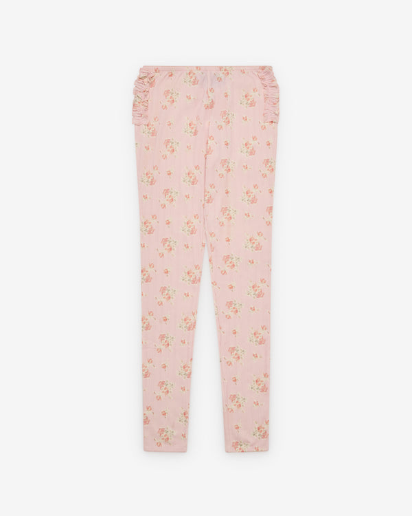 Simone Rocha  - Women's Pointelle Ruffle Frill Long Jo - (Pale Pink)
