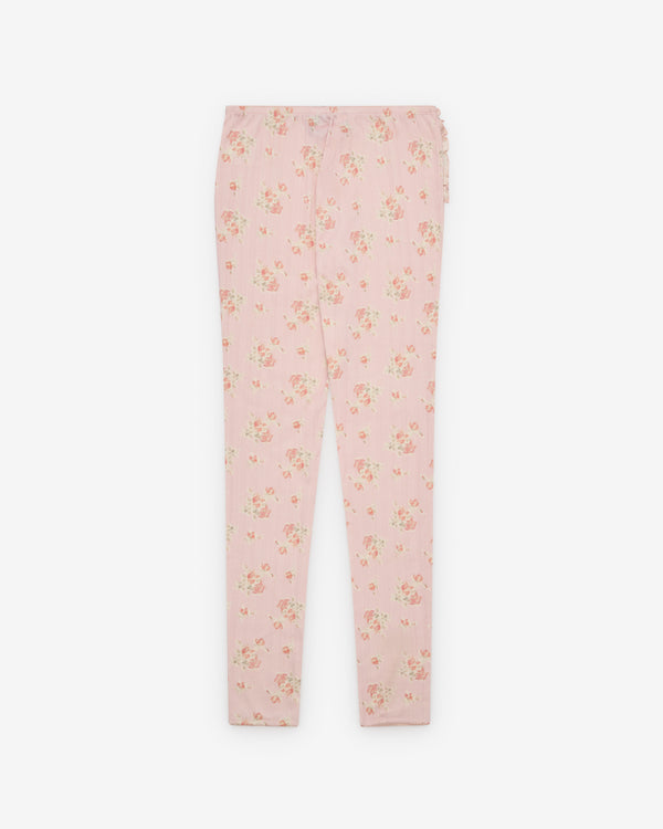 Simone Rocha  - Women's Pointelle Ruffle Frill Long Jo - (Pale Pink)