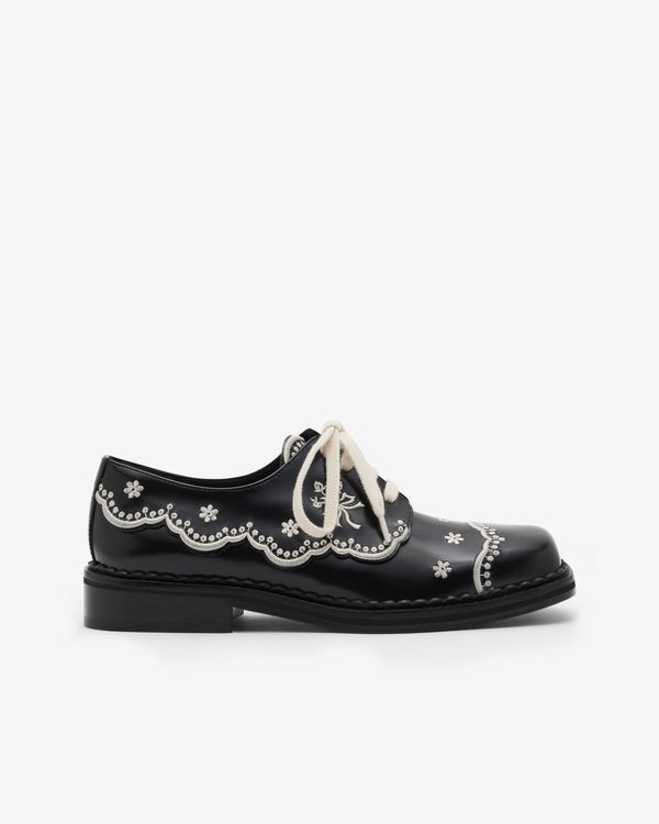 Simone Rocha  - Women's Floral Lace Brogue - (Black/Cream)