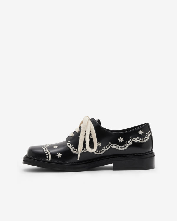 Simone Rocha  - Women's Floral Lace Brogue - (Black/Cream)
