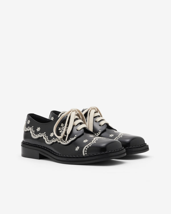 Simone Rocha  - Women's Floral Lace Brogue - (Black/Cream)