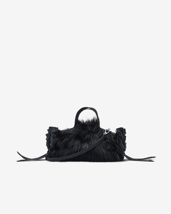 Simone Rocha  - Women's Mini Faux Fur Double Ribbon Rosette Bag - (Black)