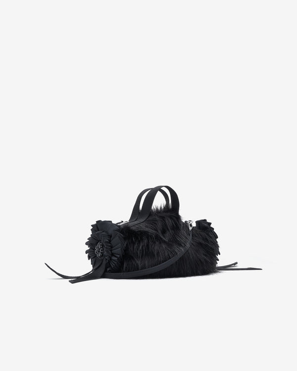 Simone Rocha  - Women's Mini Faux Fur Double Ribbon Rosette Bag - (Black)