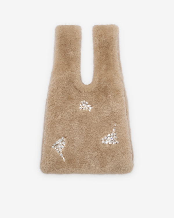 Simone Rocha  - Women's Embellished Mini Faux Fur Shopper Bag - (Blonde/Pearl)
