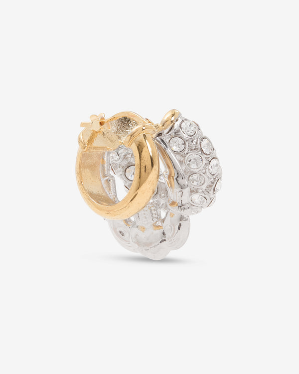 Simone Rocha  - Stacked Rhinestone Hoop Earrings - (Rhodium/Gold/Crystal)