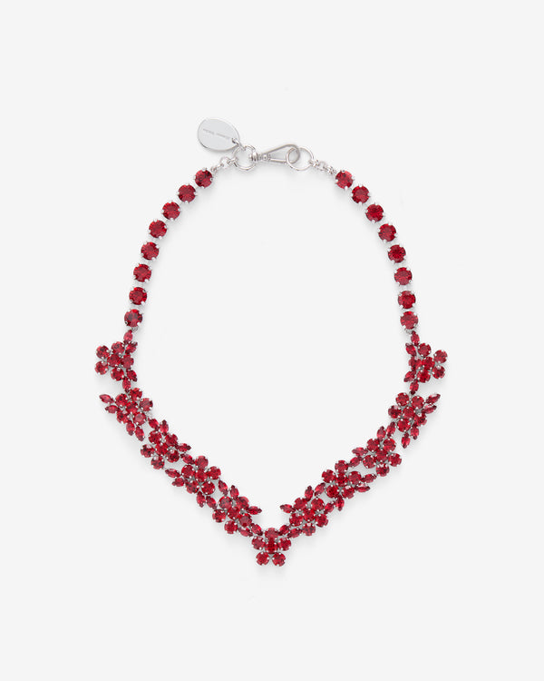 Simone Rocha  - Women's V-Line Floral Necklace - (Blood Red)
