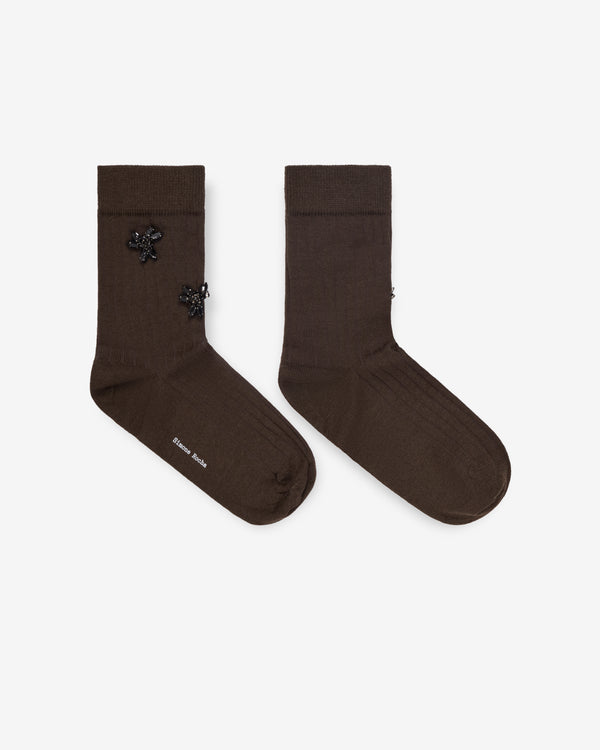 Simone Rocha  - Women's Merino Silk Ankle Socks - (Moss/Jet)