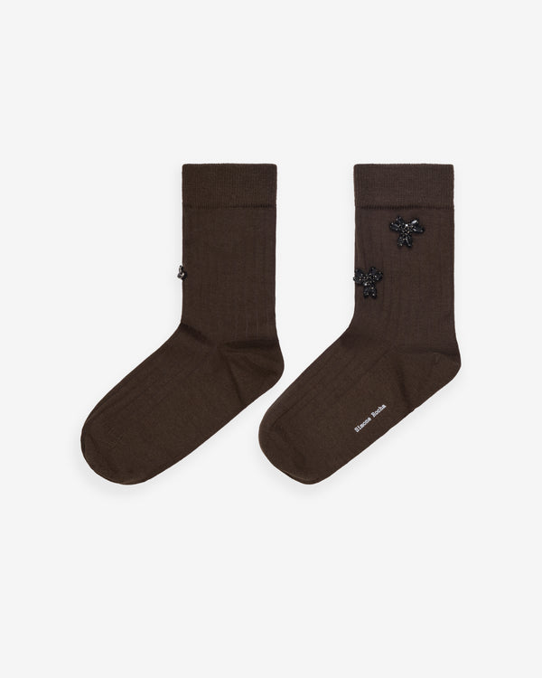 Simone Rocha  - Women's Merino Silk Ankle Socks - (Moss/Jet)