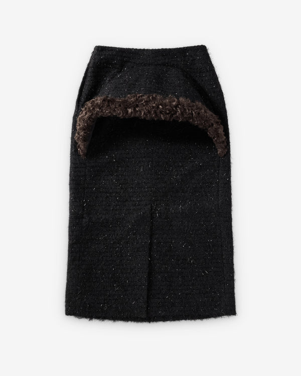 Simone Rocha  - Women's Faux Fur Detail Bustle Column - (Black)