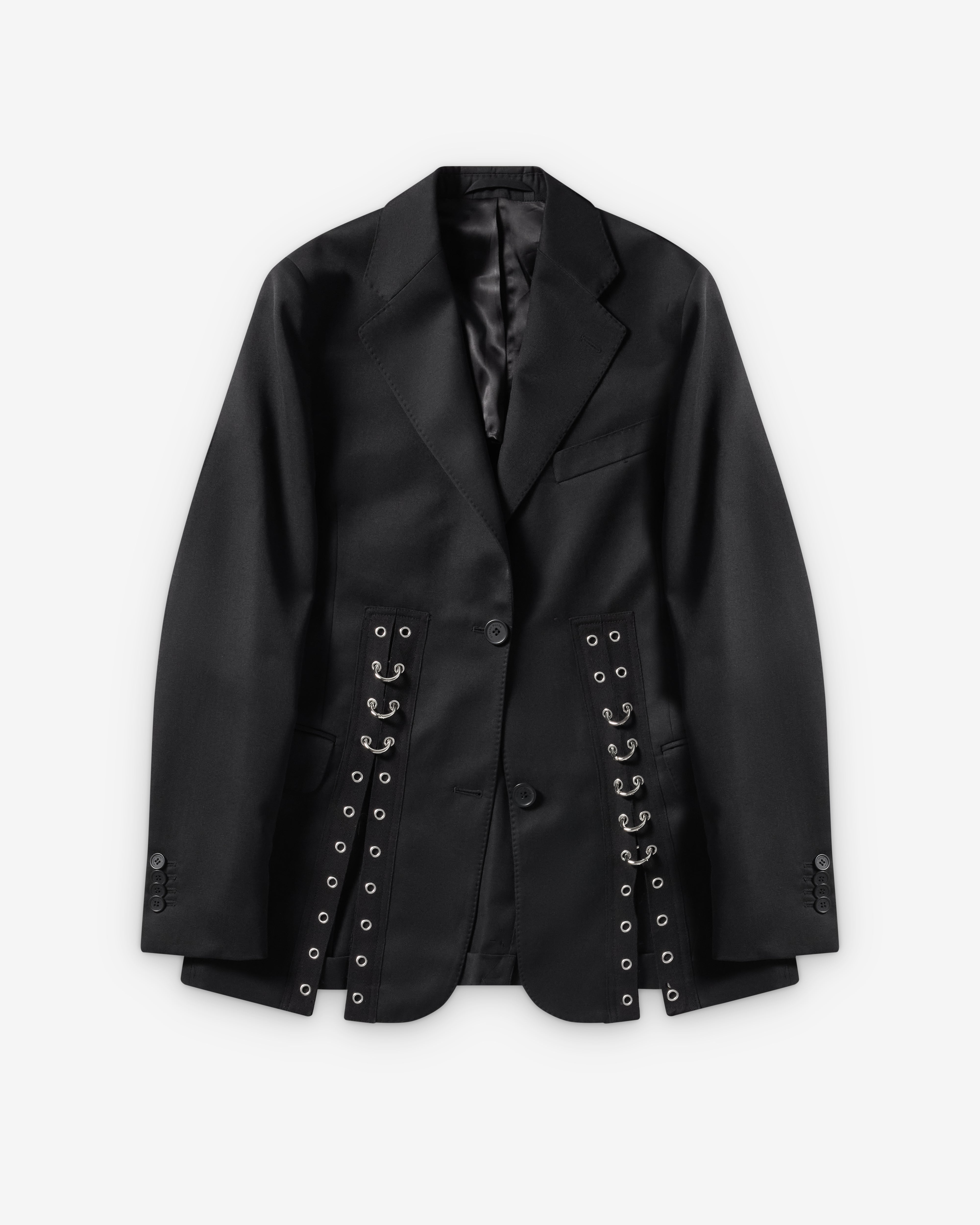 Simone Rocha : Women's Grommet Ring Hem Slice Jacket (Black