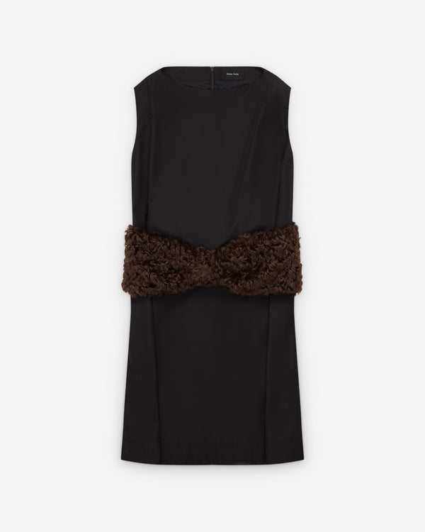 Simone Rocha  - Women's Boxy Peplum Bow Detail Dress - (Black/Brown)