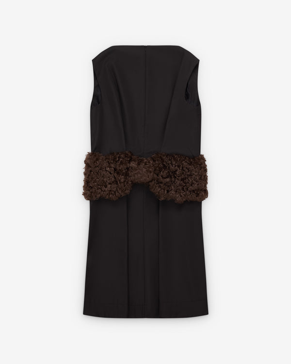 Simone Rocha  - Women's Boxy Peplum Bow Detail Dress - (Black/Brown)