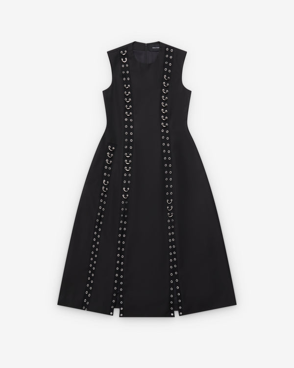 Simone Rocha  - Women's Grommet Ring Sculpt Ripple Dress - (Black)