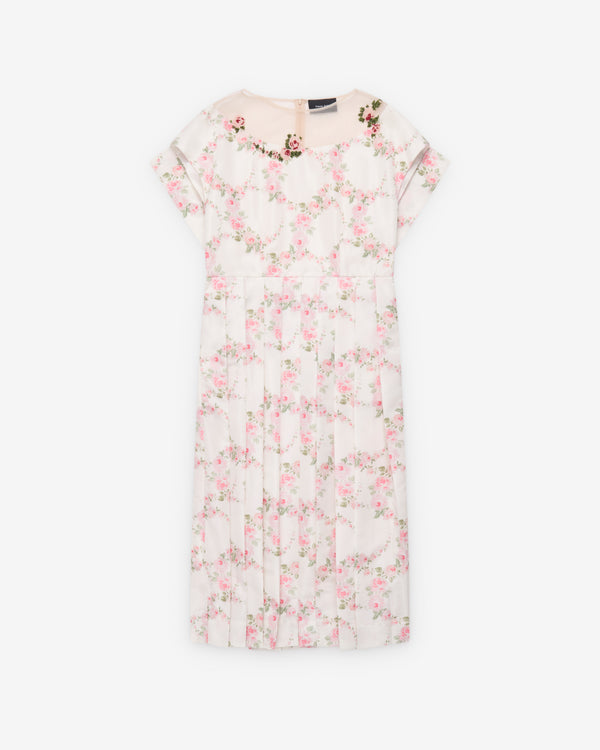 Simone Rocha  - Women's Pleated Sheer Back Panel Flare - (Cream/Rose)