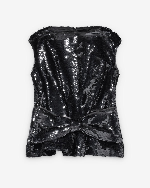 Simone Rocha  - Women's Boxy Peplum Bow Top - (Black)