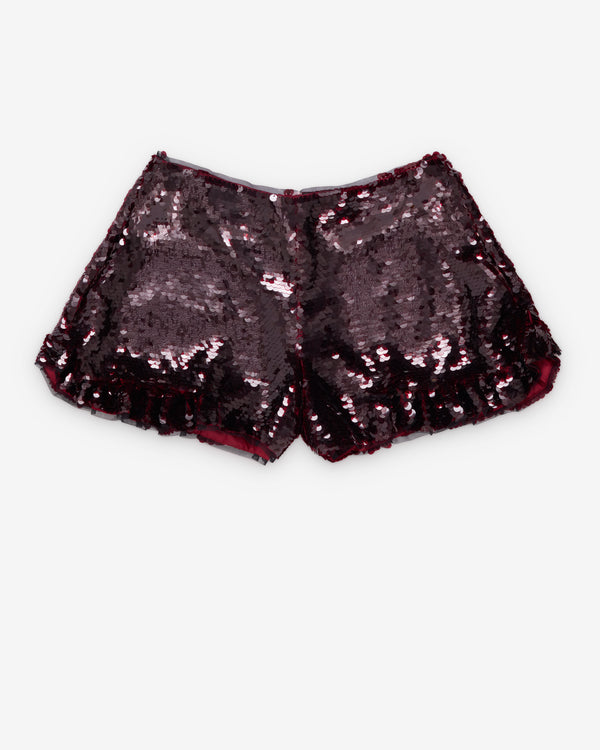Simone Rocha  - Women's Ruffle Frill Shorts - (Deep Red)