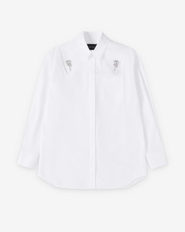 Simone Rocha  - Women's Masculine Slash Shirt - (White/Pearl)