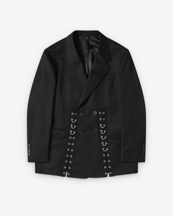 Simone Rocha  - Men's Double Breasted Grommet Ring Hem Slice Jacket - (Black)
