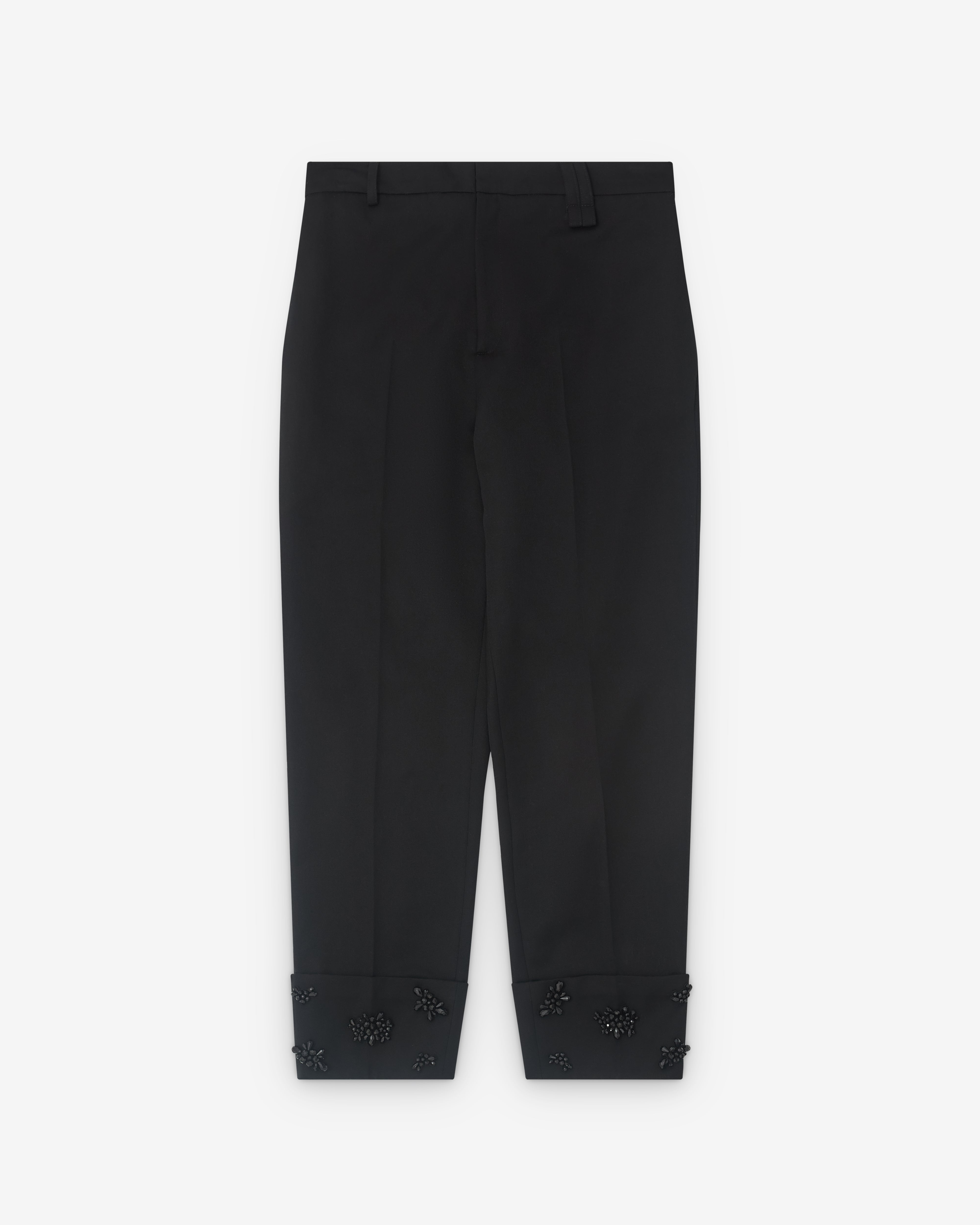 Simone Rocha: Men's Cuffed Straight Leg Trousers (Black) | Dover