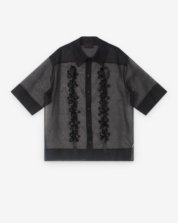 Simone Rocha - Men’s Ribbon Daisy Chain Boxy Shirt - (Black/Black)