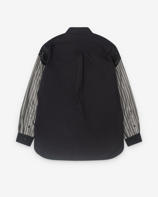 Simone Rocha - Men’s Trapped Lace Patchwork Shirt - (Black)