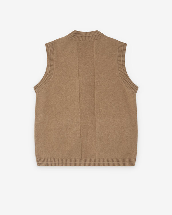 Simone Rocha - Men’s Pearl Button Vest - (Camel/Pearl)
