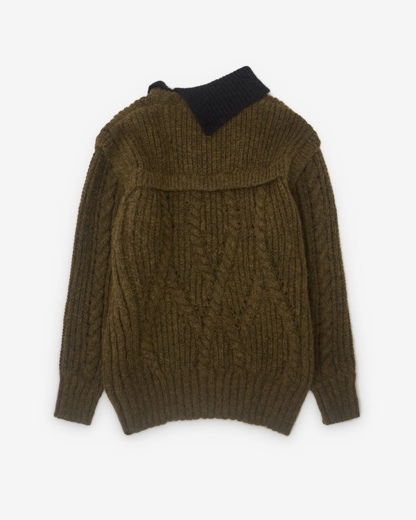 Simone Rocha - Men’s Contrast High Neck Chunky Knit - (Olive/Black)