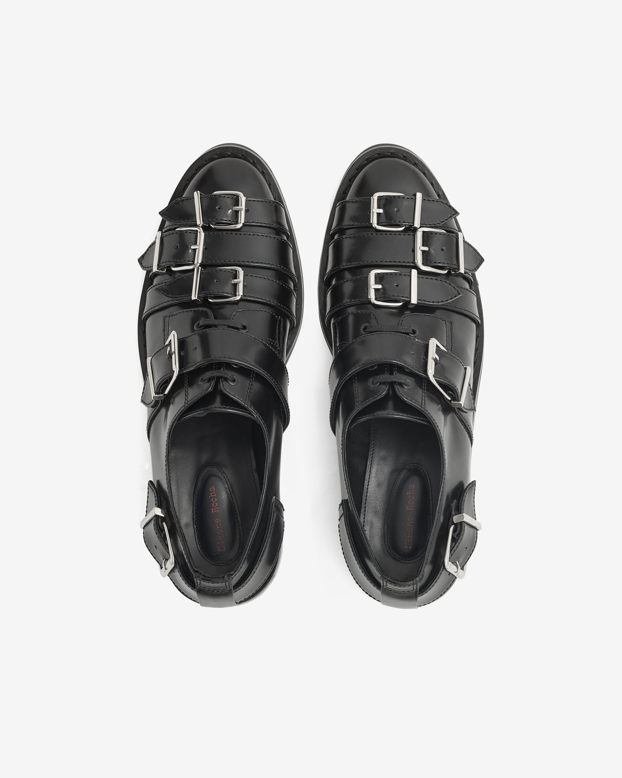 Simone Rocha: Men’s Multi Buckle Brogue (Black) | DSML E-SHOP